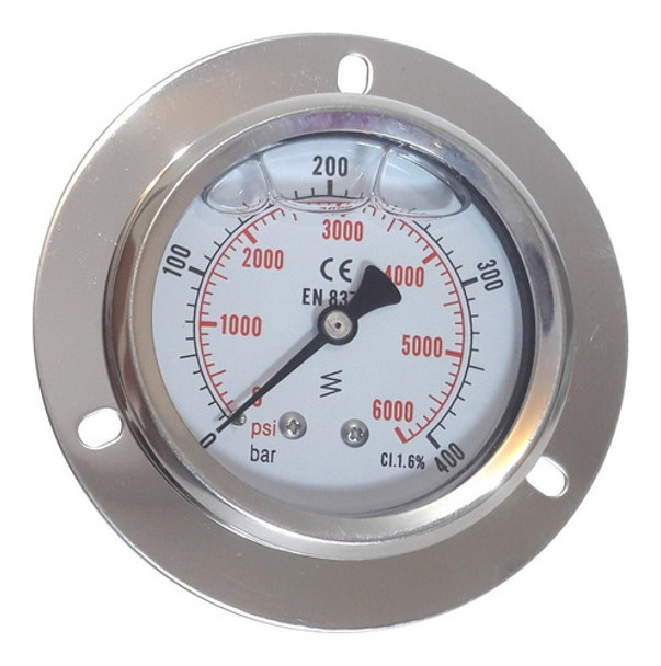 Manómetro Ø 100mm C/glicerina Rosca ½ Npt 0-400 Bar Brida 0