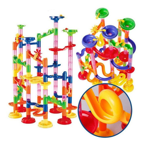 Brinquedo De Montar Pista De Lançar Bolinha De Gude Circuito 0