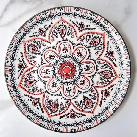 Plato Redondo Llano Mandala 5 Cerámica 27cm 0