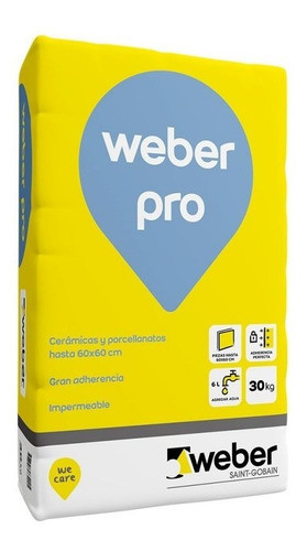 Pegamento Porcellanato Weber Pro 30k Gris 0