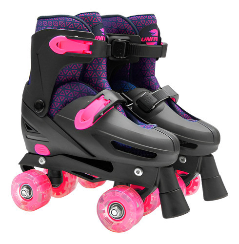 Patins Infantil Ajustável (34-37) Quad Laser Unitoys - Rosa 0