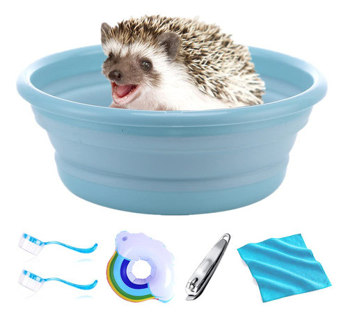 Kit De Suministros De Baño Para Erizo Con Tina Y Cepillo 0