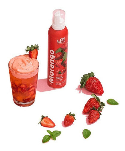 Espuma P/ Drinks Em Spray Sabor Morango  Begin 200grs/ 0