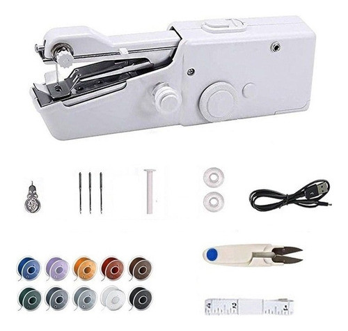 Mini Máquina De Costura Portátil De Mão Doméstica Elétrica 0