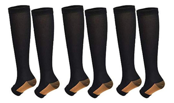 Calcetines De Compresión Sin Dedos Abiertos Para Hombres Y M 0