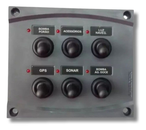 Painel De Comando Luz Buzina 6 Funções Bomba Porão 0