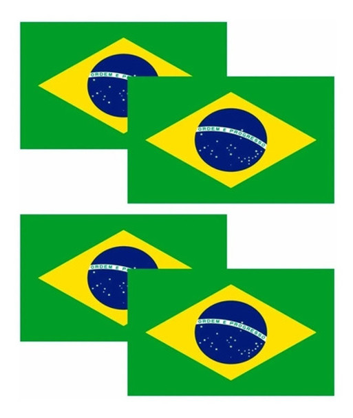 Adesivo Bandeira Do Brasil Brasileira 20x15cm - 4 Unidades 0