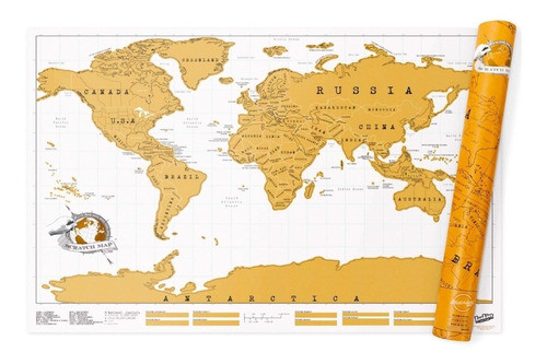 Mapa Planisferio Para Raspar Mapamundi Poster Cuadro Diseño 0