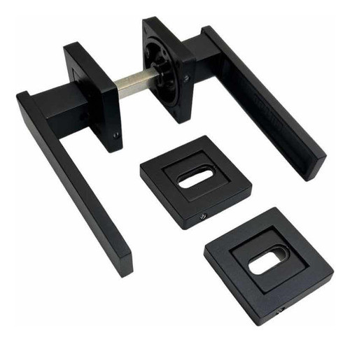 Picaporte Torino Currao Negro Roseta Cuadrada Puerta Manija 0