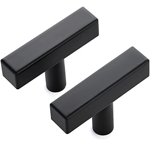 Tiradores De Muebles Tipo T Barra Cuadrada 10u Negro 0