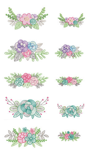 Matrices Para Maquinas De Bordar Flores Guarda En Dos Tamaño 0