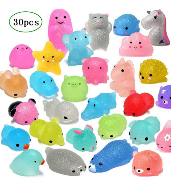 30 Peças Mochi Squishy Brinquedos Glitter Mini Squishies Bri 0
