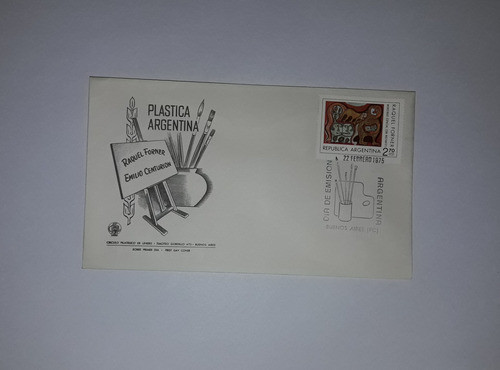 Sobre Primer Día Emisión 1975 Plástica Argentina R. Forner 0