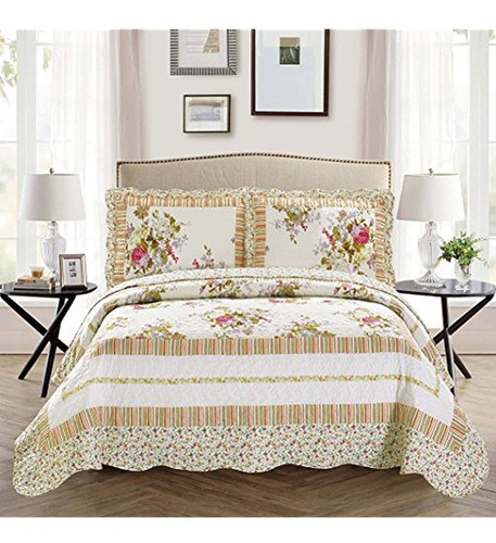 Juego De Colcha Acolchada Reversible De Gran Tamaño Mk Colle 0