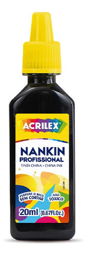 Tinta Nankin Profissional Acrilex Preto 20ml 0
