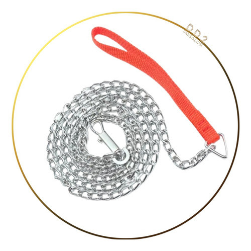 Correa Perros Cadena 120cm, 2mm De Espesor, Gancho Blindado 0