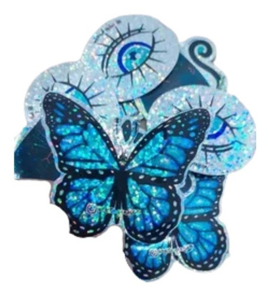 Stickers Holograficos Personalizados 8x8 Cm De 10 Unid 0