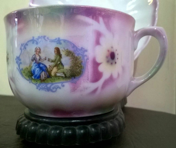 Hermosa Taza De Té Antigua Porcelana Alemana 0