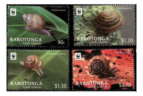 2012 Wwf Fauna- Caracoles- Rarotonga Isla Cook (sellos) Mint 0