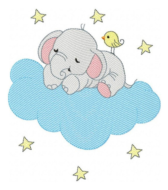Matriz Para Bordados Maquina Elefante Durmiendo Nube 1299 0
