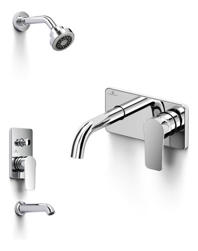 Griferia Combo Ducha C/transf+lavatorio Pared Hidromet Small 0