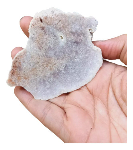 Pedra Ametista Rosa Polida Na Frente Bruto Atrás Cod142 0