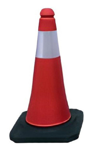 Cono Rígido Rojo 50 Cm Con Cinta Reflectiva 0