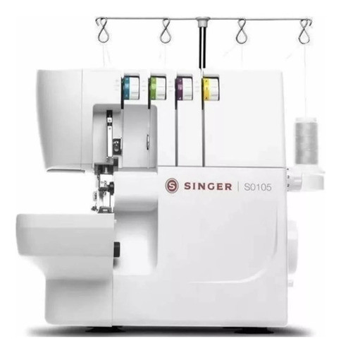 Máquina De Coser Overlock Singer S0105 Portable Blanca 0