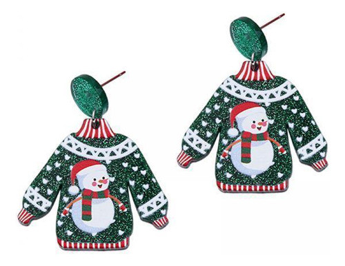 6 Brincos De Natal Com Suéter De 2 A 6 3,7 Cm X 4,7 Cm 0