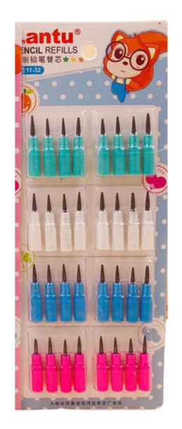 Refil Recarga Grafite Para Lapiseira Troca Ponta 4 Cartelas 0