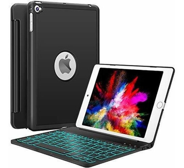 iPad Mini 5 Mini 4 Teclado 135 Grados Flip 7 Color Retroilum 0