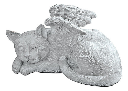 Estatua Gato Angel Para Memorial 25x13x13cm Piedra Resina 0