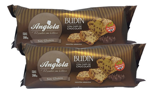 Budin Dulce Con Chips De Chocolate Sin Tacc Angiola 200g X2 0 Budin Dulce Con Chips De Chocolate Sin Tacc Angiola 200g X2 0