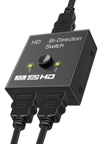 Chave Switch Hub 2 Portas Hdmi 4k Bidirecional Hub 2x1 E 1x2 0