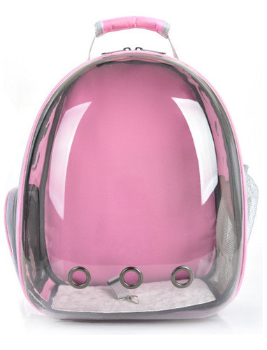 Mochila Transportadora Gatos Mascotas Rosada 0