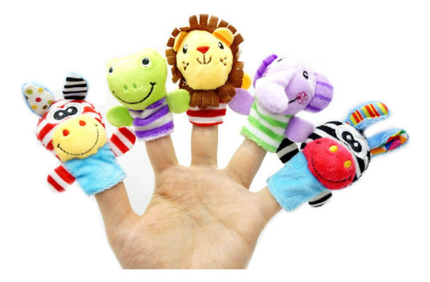 Titere Dedo Set Animales Familia Granja Selva Peluche Cuento 0