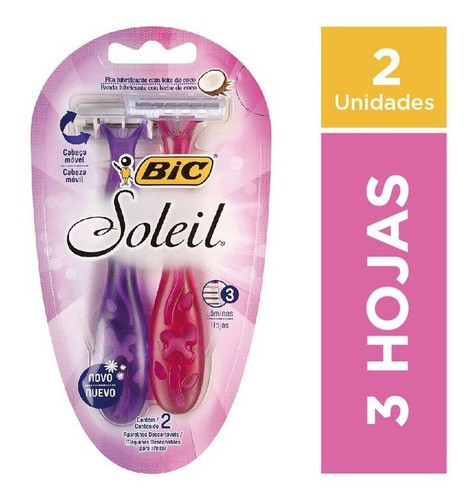 Bic Soleil Mujer 2 Maquinas De Afeitar Descartable 1 Unidad 0