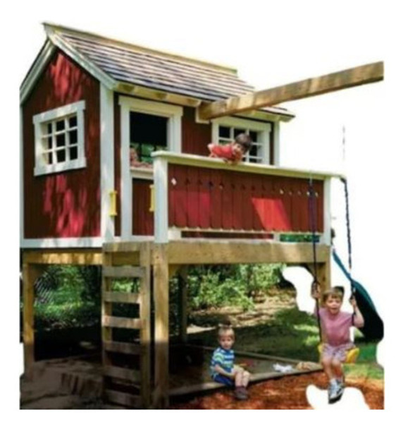 Projeto Casinha De Madeira Suspensa Com Playground Em Casa 0
