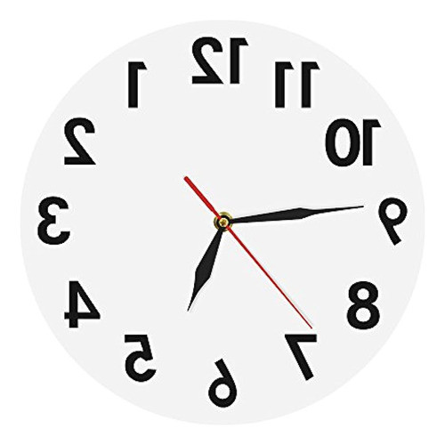 The Geeky Days Reloj De Pared Al Revés Sin Tictac Reloj De P 0