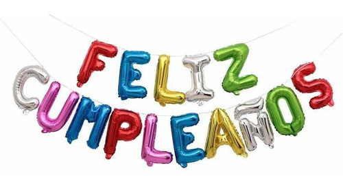 Globos Metalizados Feliz Cumpleaños Colores Fiesta Deco 0