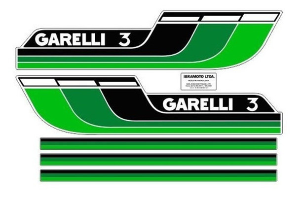 Adesivos Ciclomotor Garelli 3 Verde Frete Grátis 0