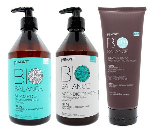 Primont Bio Balance Shampoo Enjuague Tratamiento Vegano Rulo 0