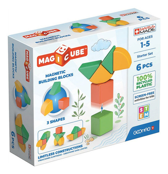 Juego De 6 Cubos Magnéticos Magicube Starter Set Niño 1 Año+ 0