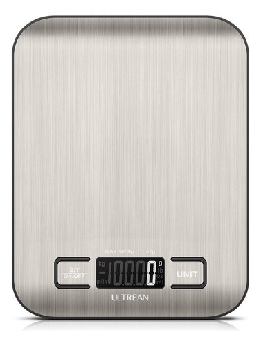 Balanza Cocina Acero Inoxidable 5kg Ultrean Pantalla Lcd 0