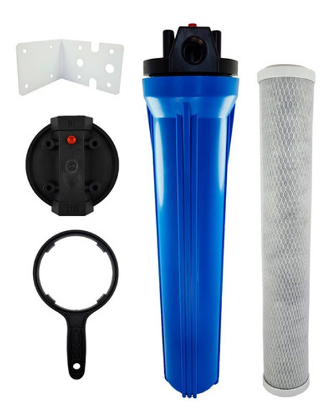 Filtro Água Carcaça 20 X 2,5+refil Carbon Block Remove Cloro 0