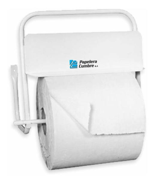 Porta Rollo Pared Bobina Industrial 400mt Bco Caño Dispenser 0