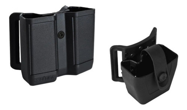 Kit Porta Carregador Duplo + Porta Algema Passador / Preto 0
