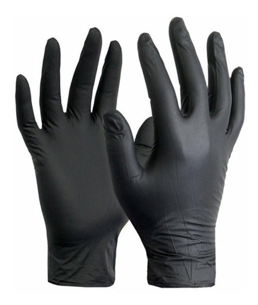 Guante Nitrilo Decartable Negro Latex Aceite Tattoo Talle Xl 0