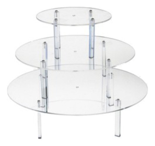 Kit 3 Banquinhos Bolo Redondo Alt 12cm - Suporte De Acrílico 0