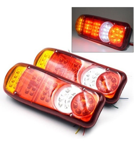 2pcs 24v Led Carro Remolque Parada Cola Inversa Luz Indicado 0